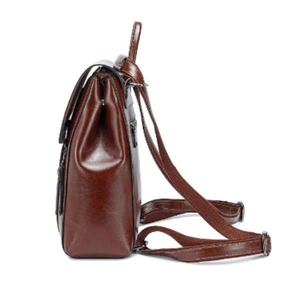 High Quality Natural Skin Daypack Rucksack Female Shoulder Bag Girls School Bags